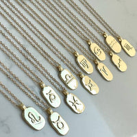 Zodiac Horoscope Gold Tag Necklace