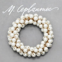 Beaded Faux Pearl Hair Tie Bracelet for Women