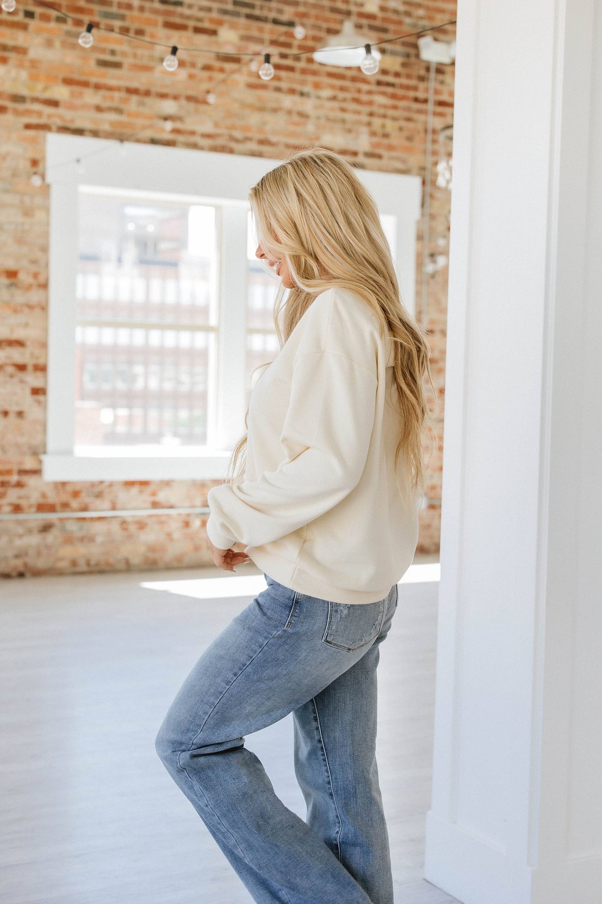 Caston Bowknot Sweatshirt in Apricot