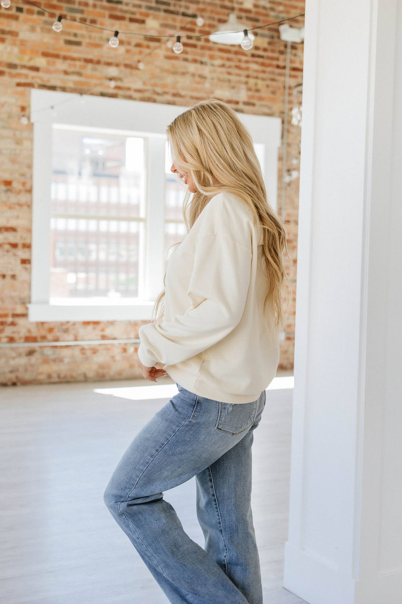 Caston Bowknot Sweatshirt in Apricot