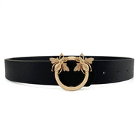 Retro Bees Buckle Belt in Black