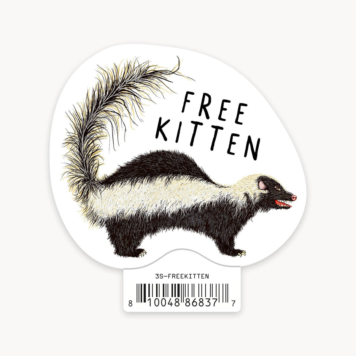 Free Kitten - 3" Art Sticker