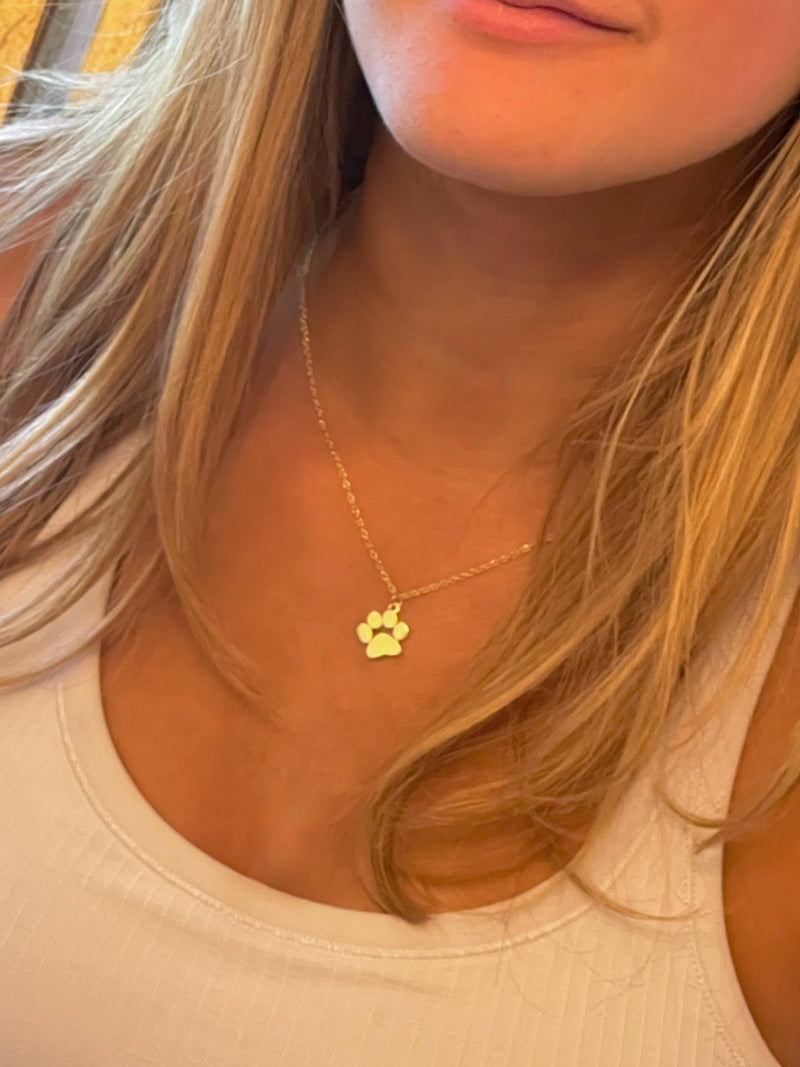 Paw GameDay Necklace in Silver