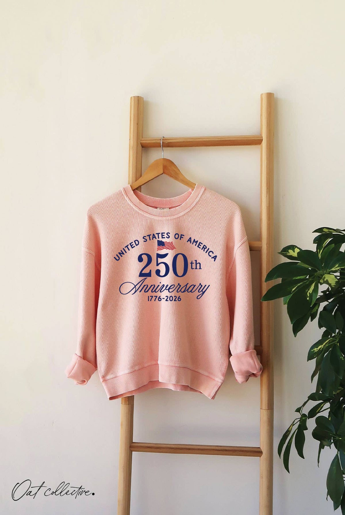 UNITED STATES OF AMERICA Cropped Thermal Vintage Pullover