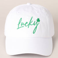 Lucky Lettering Embroidered Baseball Cap