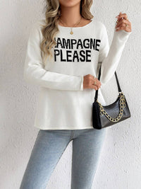 Champagne Please Slit Sweater