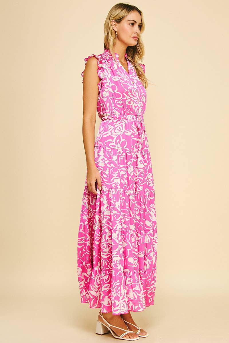 Floral Maxi Dress in Pink