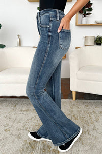 Judy Blue High Waist Flare Jeans in Dark Wash