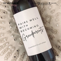 New Grandparent Gift Wine Label