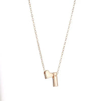 Initial Gold Necklace with Heart Charm