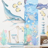 Underwater World Wall Sticker & Kid’s Growth Chart (cm)