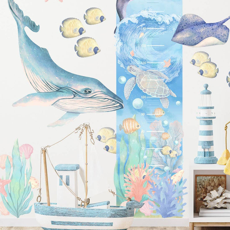 Underwater World Wall Sticker & Kid’s Growth Chart (cm)
