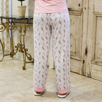 Champagne Dreams Sleep Pants: Light Pink/Mauve/White