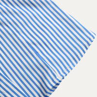 Classic Striped Short Sleeve Top in Blue with Ruffle