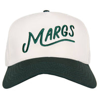 Margs Two-Toned Vintage Baseball Hat in Dark Green and Tan
