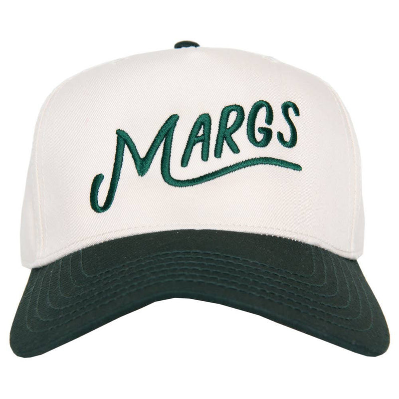 Margs Two-Toned Vintage Baseball Hat in Dark Green and Tan