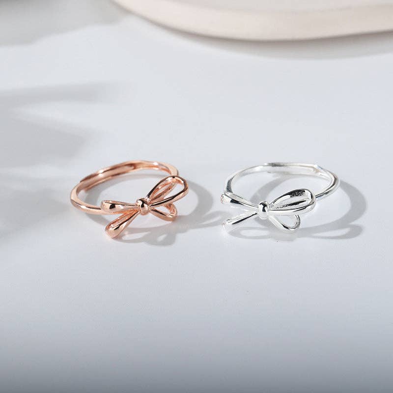 Bow Tie Stacking Ring in Rose Gold