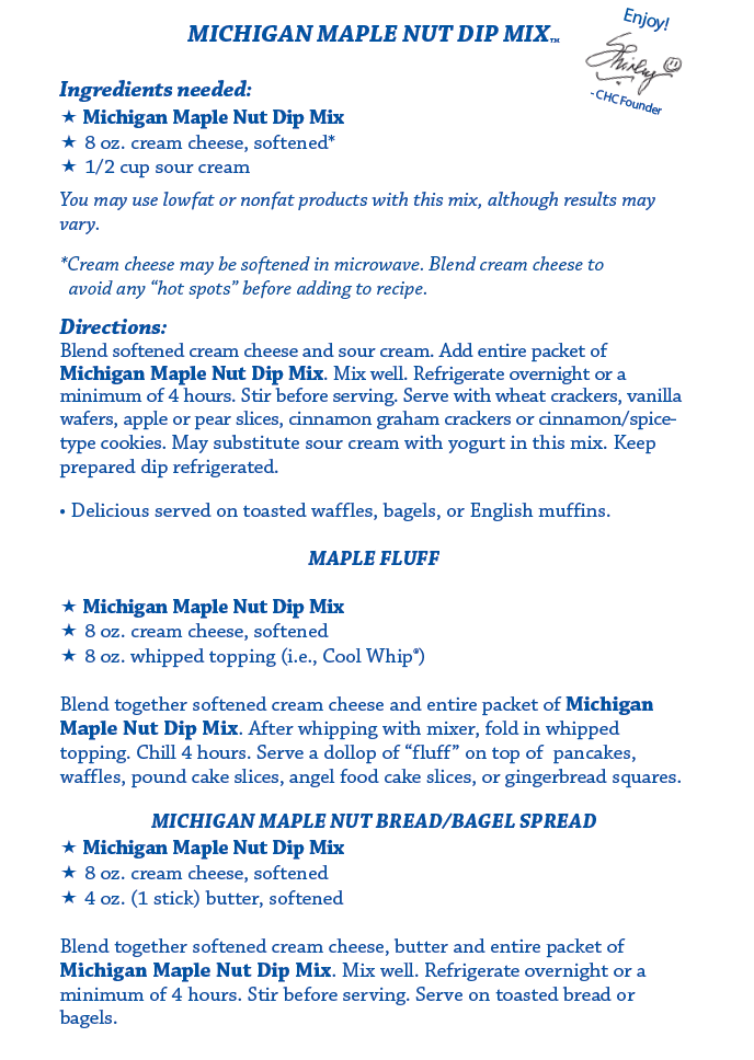 Michigan Maple Nut Dip Mix