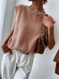 Knit Sweater Vest in Camel