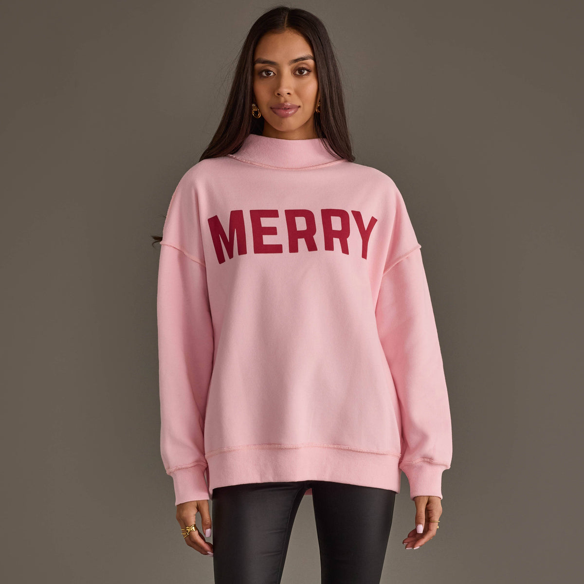 Pink Merry & Cheers Reversible Sweatshirt