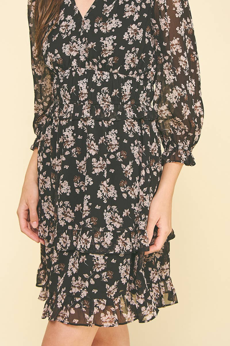 Floral Chiffon Mini Dress
