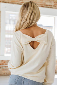 Caston Bowknot Sweatshirt in Apricot