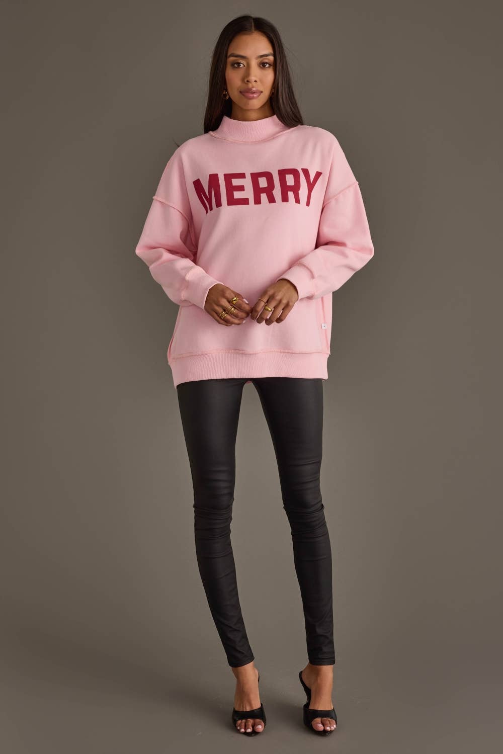 Pink Merry & Cheers Reversible Sweatshirt