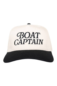 Boat Captain Retro Hat in Black/Tan