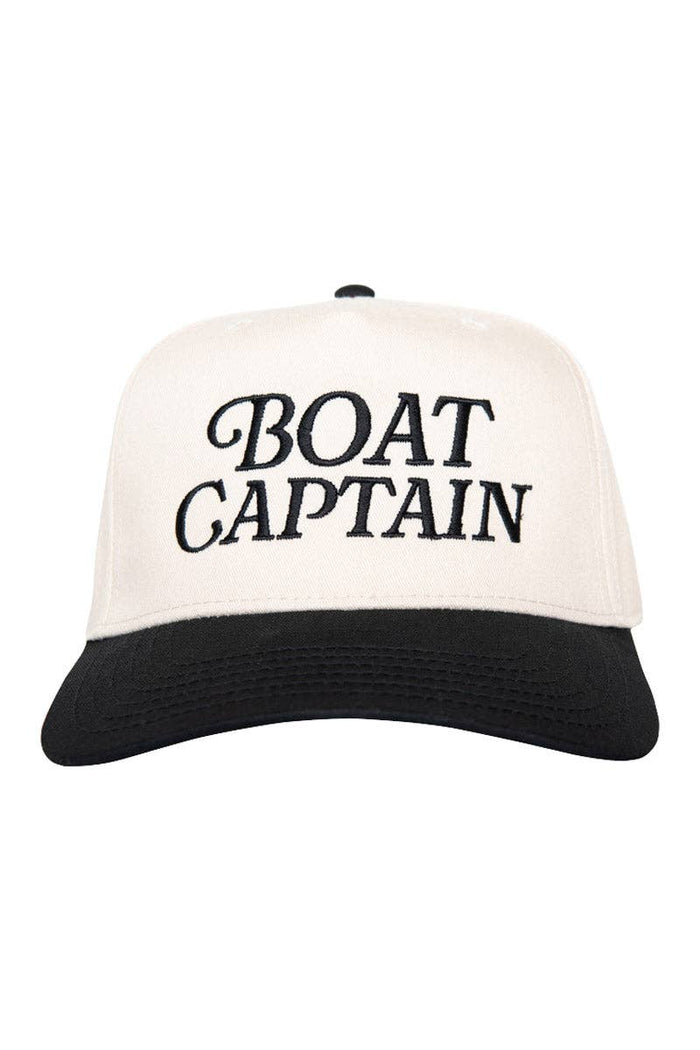 Boat Captain Retro Hat in Black/Tan