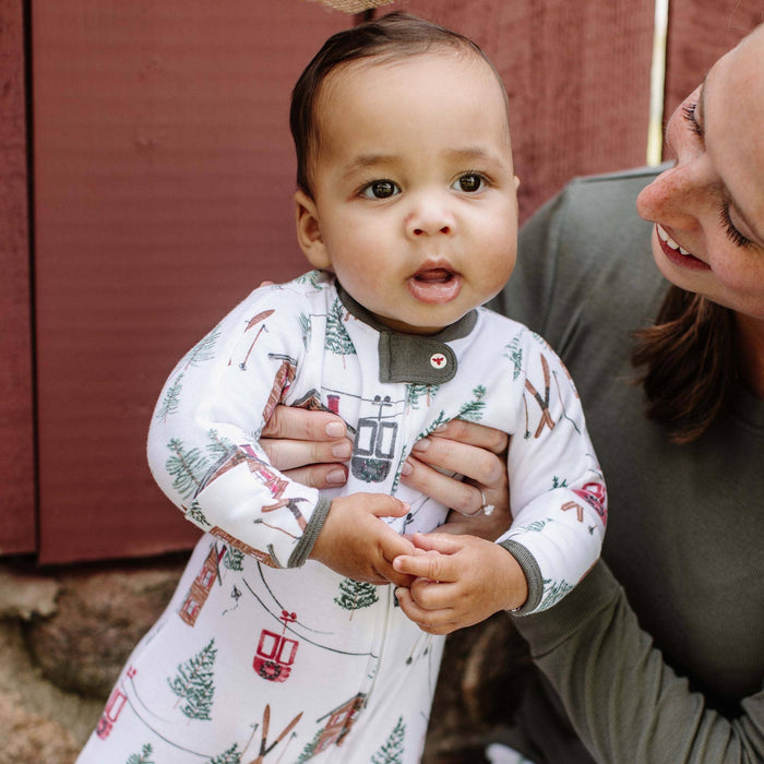 Ski The Alps Matching Family Pajamas: 6-9M