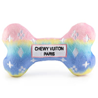Pink Ombre Chewy Vuiton Bone Squeaker Dog Toy: Large