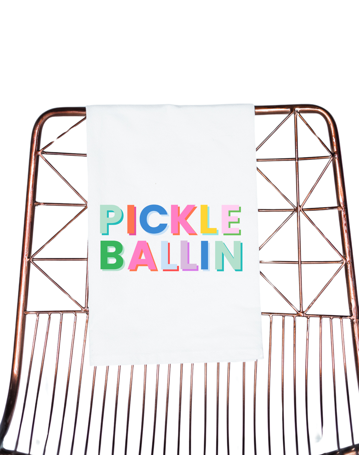 Pickle Ballin Colorful Tea Towel