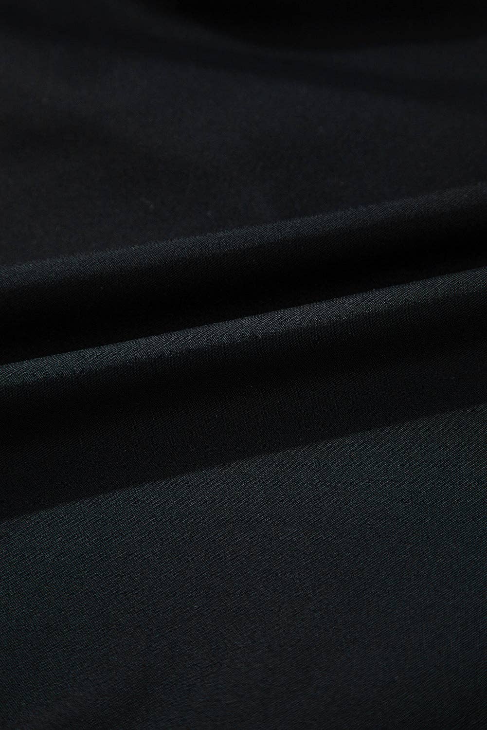 Solid Black V-Neck Tankini Top