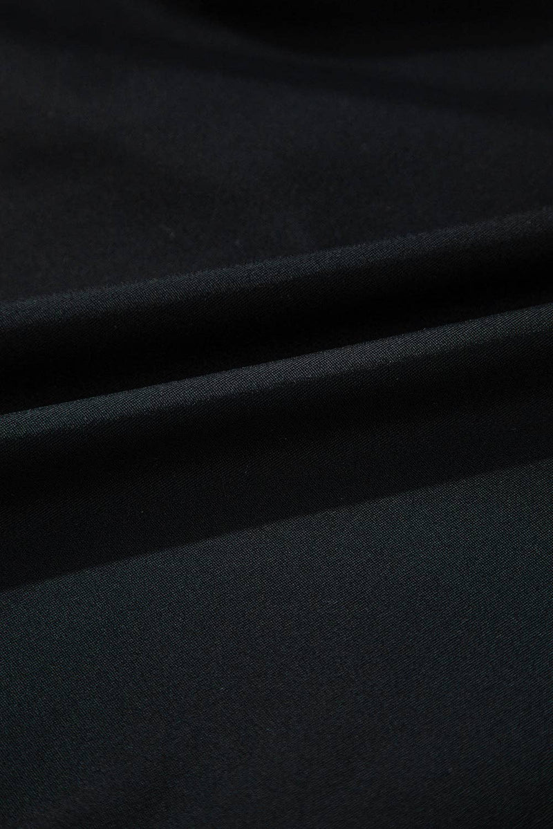 Solid Black V-Neck Tankini Top
