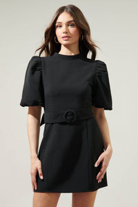 Rica Suave Margaret Bubble Sleeve Mini Dress in White