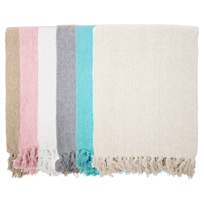 Cotton Herringbone Throw Blanket