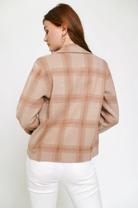 Plaid Shacket in Dusty Apricot