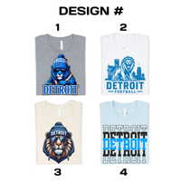 Detroit Lions Blue Beanie T-Shirt in White