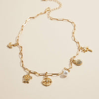 Nautical Charm Necklace in Silver