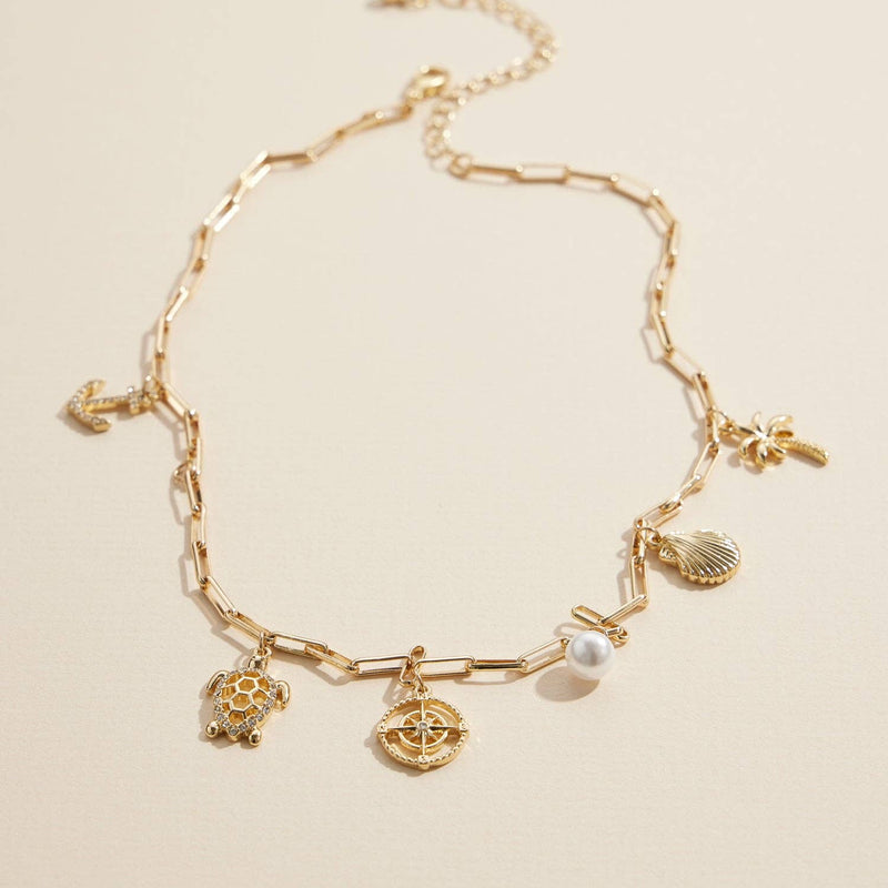 Nautical Charm Necklace in Silver