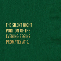 Silent Night - Holiday Funny Cocktail Napkin