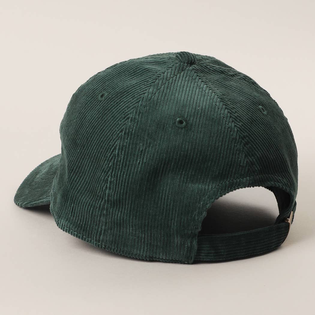FLYING MALLARD Embroidered Corduroy Baseball Cap: MAUVE / One Size