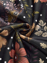 Vacation Vintage Moth Plant Floral Print Wide Leg Pants