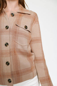 Plaid Shacket in Dusty Apricot
