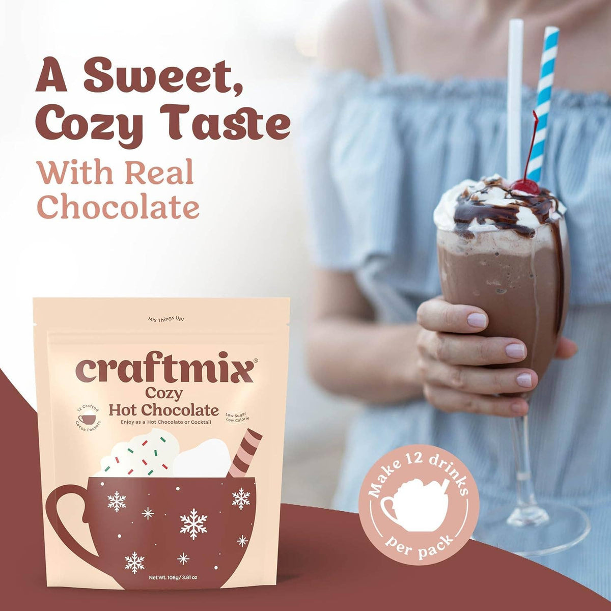 Cozy Hot Chocolate & Cocktail Mixer - 24ct Caddy