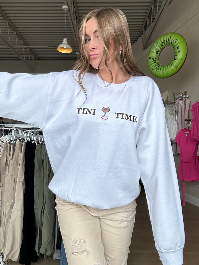 Tini Time Embroidered Crewneck Sweatshirt