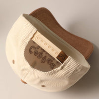 Coffee Lover Club Corduroy Trucker Baseball Cap in Beige