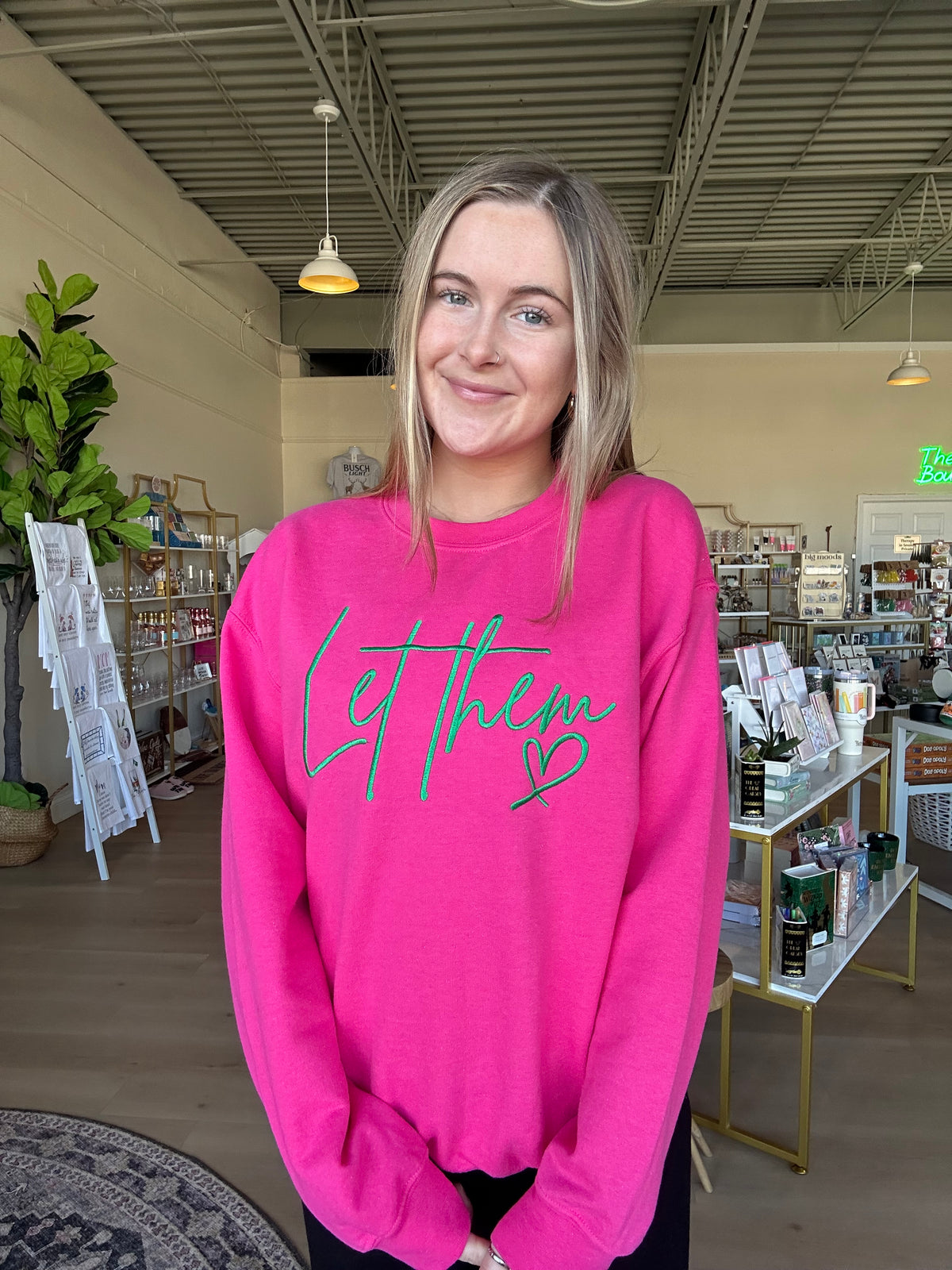 Let Them Crewneck in Reverse Watermelon