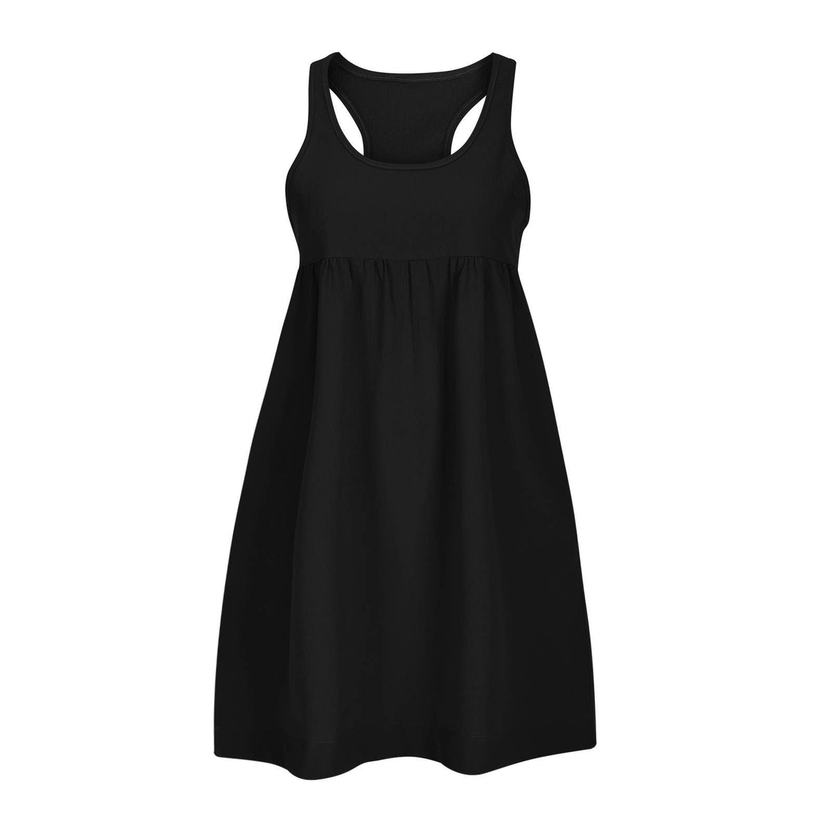 Sleeveless Mini Vest Dress in Black