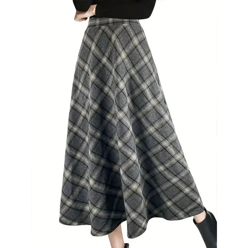 Vintage Plaid Wool Skirt